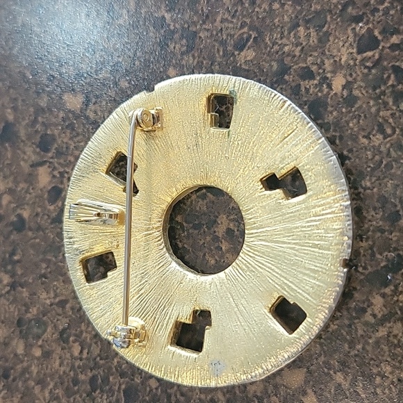 Modernist Gold Pin/pendant w/ Cabochons - Picture 3 of 6